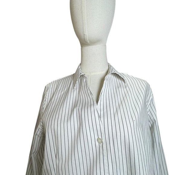 Jones New York Pinstripe Button-Down Shirt Women’s SZ:10 Black & White - Picture 3 of 7